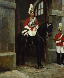Life Guards on Duty Outside Whitehall, c. 1884-85